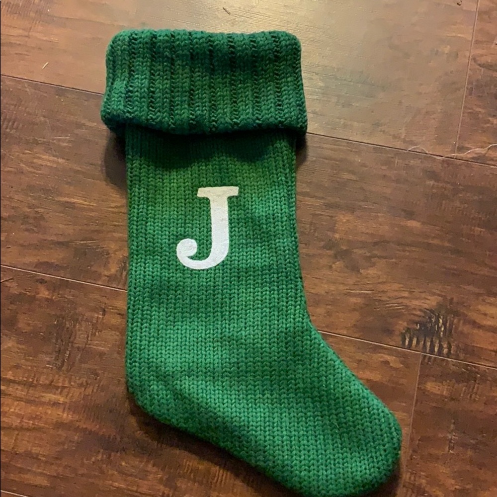 Wondershop Knit monogram Christmas  green J